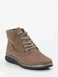 Damen Semler – Schnürboots aus Veloursleder in Taupe