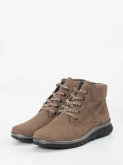 Damen Semler – Schnürboots aus Veloursleder in Taupe