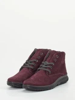 – Schnürboots aus Veloursleder brombeer*Semler New