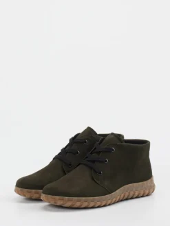 – Schnürboots aus Veloursleder Oliv*Semler Sale