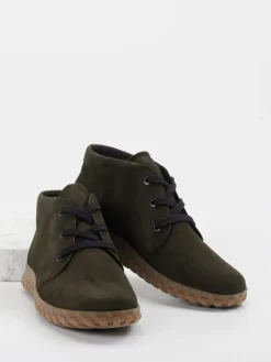 – Schnürboots aus Veloursleder Oliv*Semler Sale