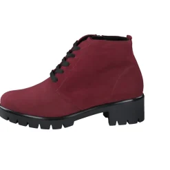 Damen Semler – Schnür-Boots aus Veloursleder bordeauxrot