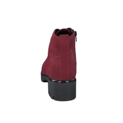 Damen Semler – Schnür-Boots aus Veloursleder bordeauxrot