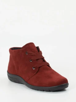 – Schnürboots aus Veloursleder Bordeaux*Semler Discount