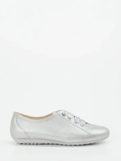 – Schnürschuh aus Metallicleder silberfarben*Semler Outlet