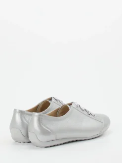 – Schnürschuh aus Metallicleder silberfarben*Semler Outlet