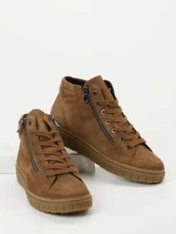 – Schnürstiefelette aus Veloursleder cognac*Semler