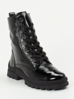 – Schnürstiefelette aus Lackleder*Semler New