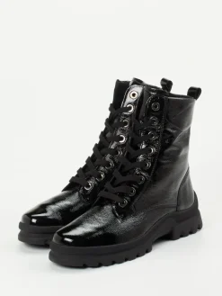 – Schnürstiefelette aus Lackleder*Semler New