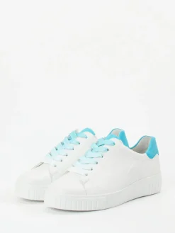 Damen Semler – Sneaker aus Kalbleder mit Himmelblau-Akzent