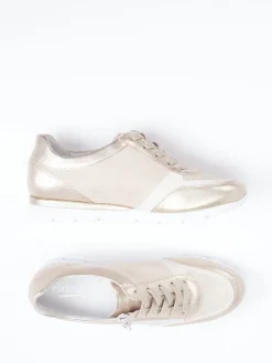 Damen Semler – Sneaker aus Metallicleder Champagner