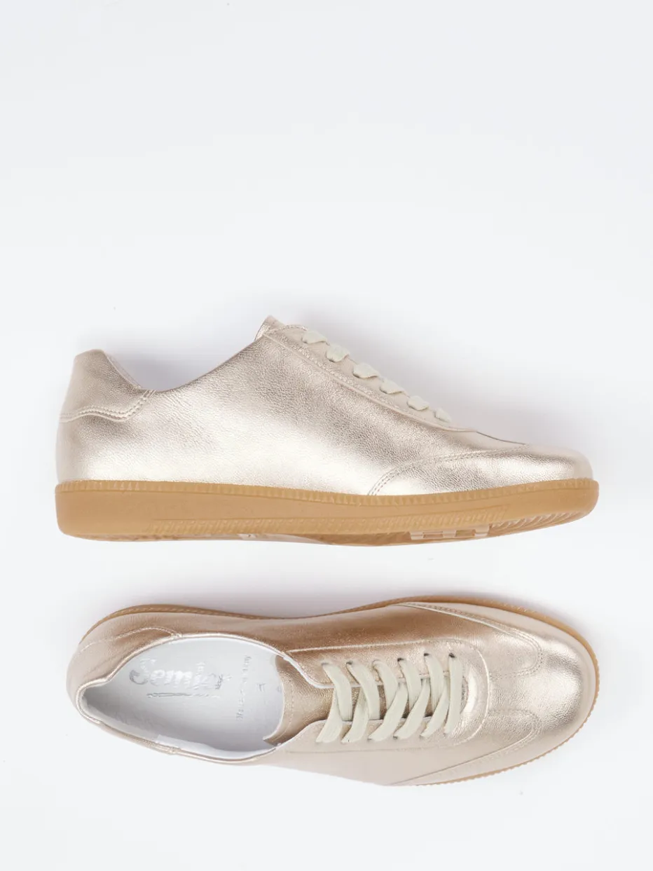 Damen Semler – Sneaker aus Metallicleder in Champagner