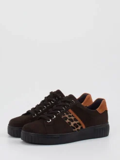 – Sneaker aus Veloursleder mit Leo-Detail*Semler Online