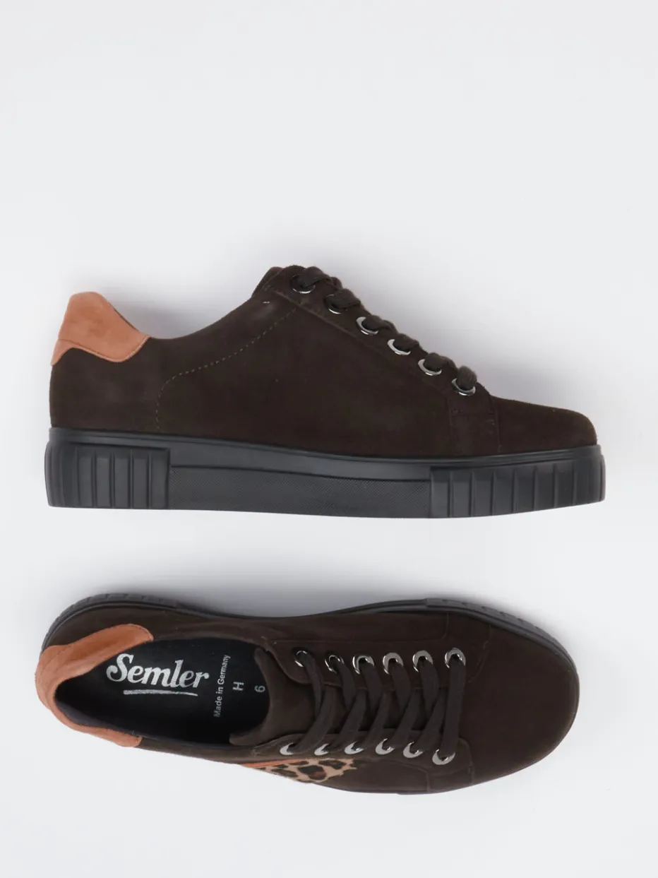 – Sneaker aus Veloursleder mit Leo-Detail*Semler Online