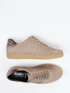 – Sneaker aus Veloursleder in Sandbeige*Semler Hot
