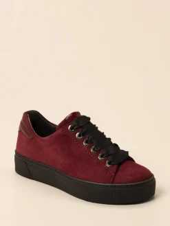 – Sneaker aus Veloursleder in Bordeaux*Semler Online
