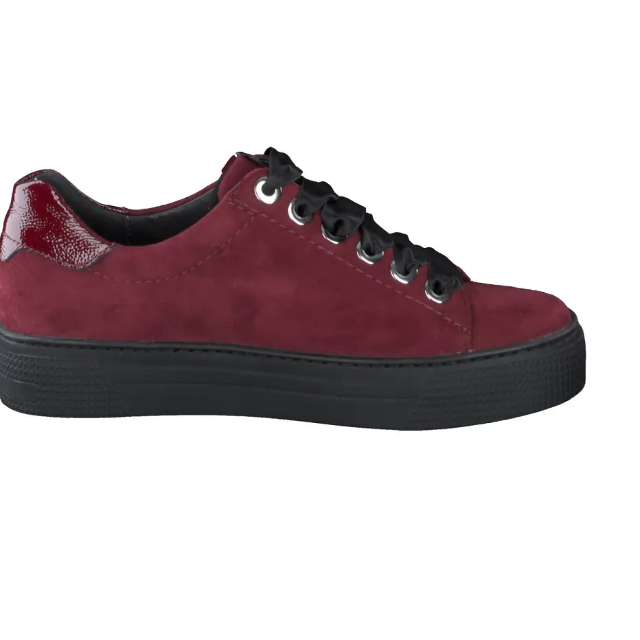 – Sneaker aus Veloursleder in Bordeaux*Semler Online