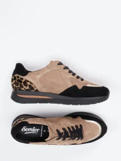 – Sneaker aus Veloursleder mit Leopardmuster*Semler Hot