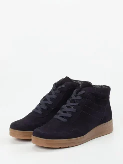 Damen Semler – Sneaker-Boots aus Veloursleder Dunkel