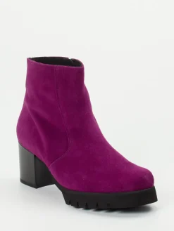 – Stiefelette aus Veloursleder Magenta*Semler New