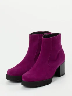 – Stiefelette aus Veloursleder Magenta*Semler New