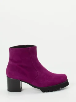 – Stiefelette aus Veloursleder Magenta*Semler New