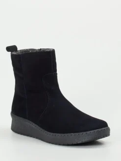 Damen Semler – Stiefelette aus Veloursleder tiefschwarz