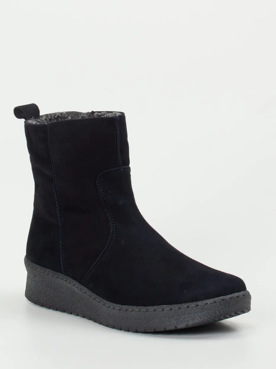 Damen Semler – Stiefelette aus Veloursleder tiefschwarz