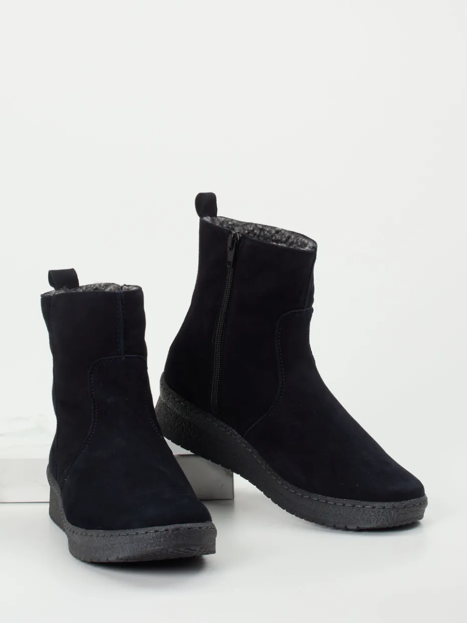 Damen Semler – Stiefelette aus Veloursleder tiefschwarz