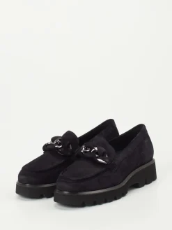 – Chunky-Loafer aus Veloursleder Tiefschwarz*Sioux New