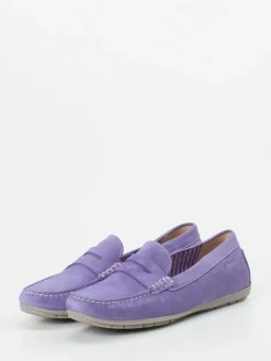 Damen Sioux – Damen-Loafer aus Veloursleder Lavendel