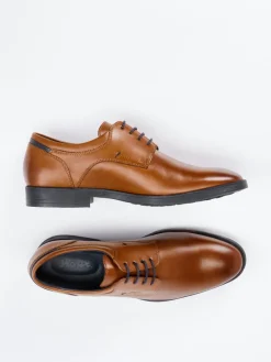 Herren Sioux – Derby-Schnürschuh aus Kalbleder cognac