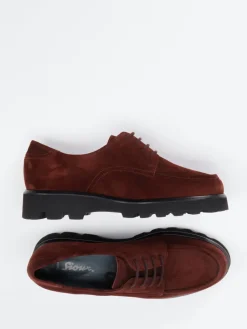 Damen Sioux – Derby-Schnürschuh aus Veloursleder wein