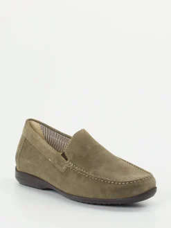 Herren Sioux – Herren-Loafer aus Veloursleder oliv