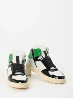 Damen Sioux – High-Top Sneaker aus Kalbleder und Lackleder