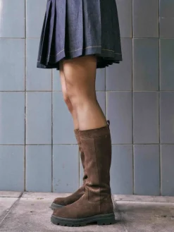 Damen Sioux – Kniehohe Stiefel aus Veloursleder