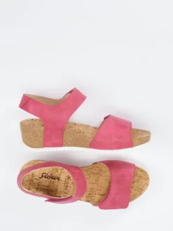 Damen Sioux – Komfortsandale aus Kalbleder himbeerrosa