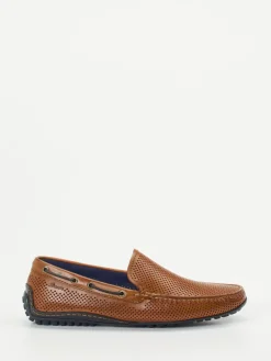 – Loafer aus geprägtem Leder cognac*Sioux