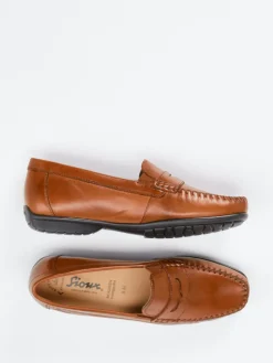 Damen Sioux – Loafer aus Kalbleder in Cognac