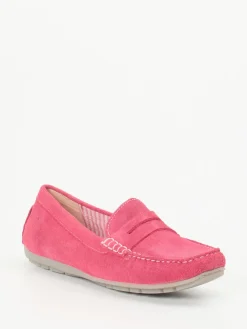 Damen Sioux – Loafer aus Veloursleder in Himbeerrosa