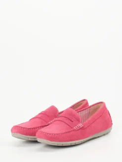 Damen Sioux – Loafer aus Veloursleder in Himbeerrosa