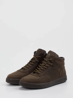Herren Sioux – Mid-Top Sneaker aus Kalbleder dunkel