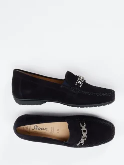 Damen Sioux – Mokassin aus Veloursleder Dunkel