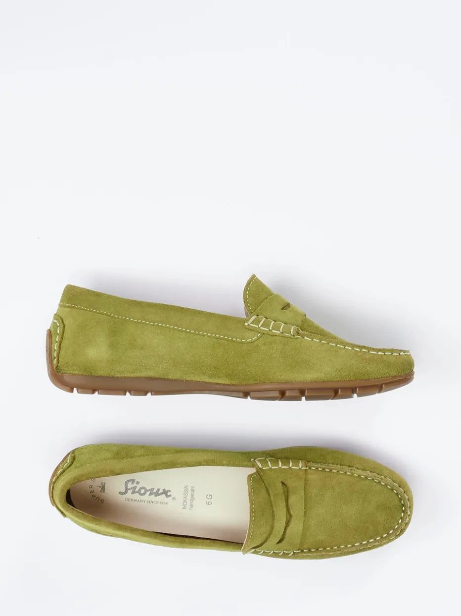 – Mokassin aus Veloursleder in Oliv*Sioux Clearance