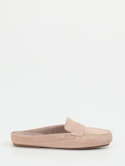 Damen Sioux – Pantolette aus Veloursleder Rosébeige