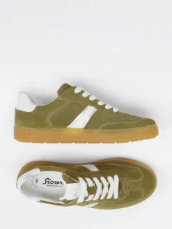– Retro-Sneaker aus Veloursleder Oliv*Sioux Outlet
