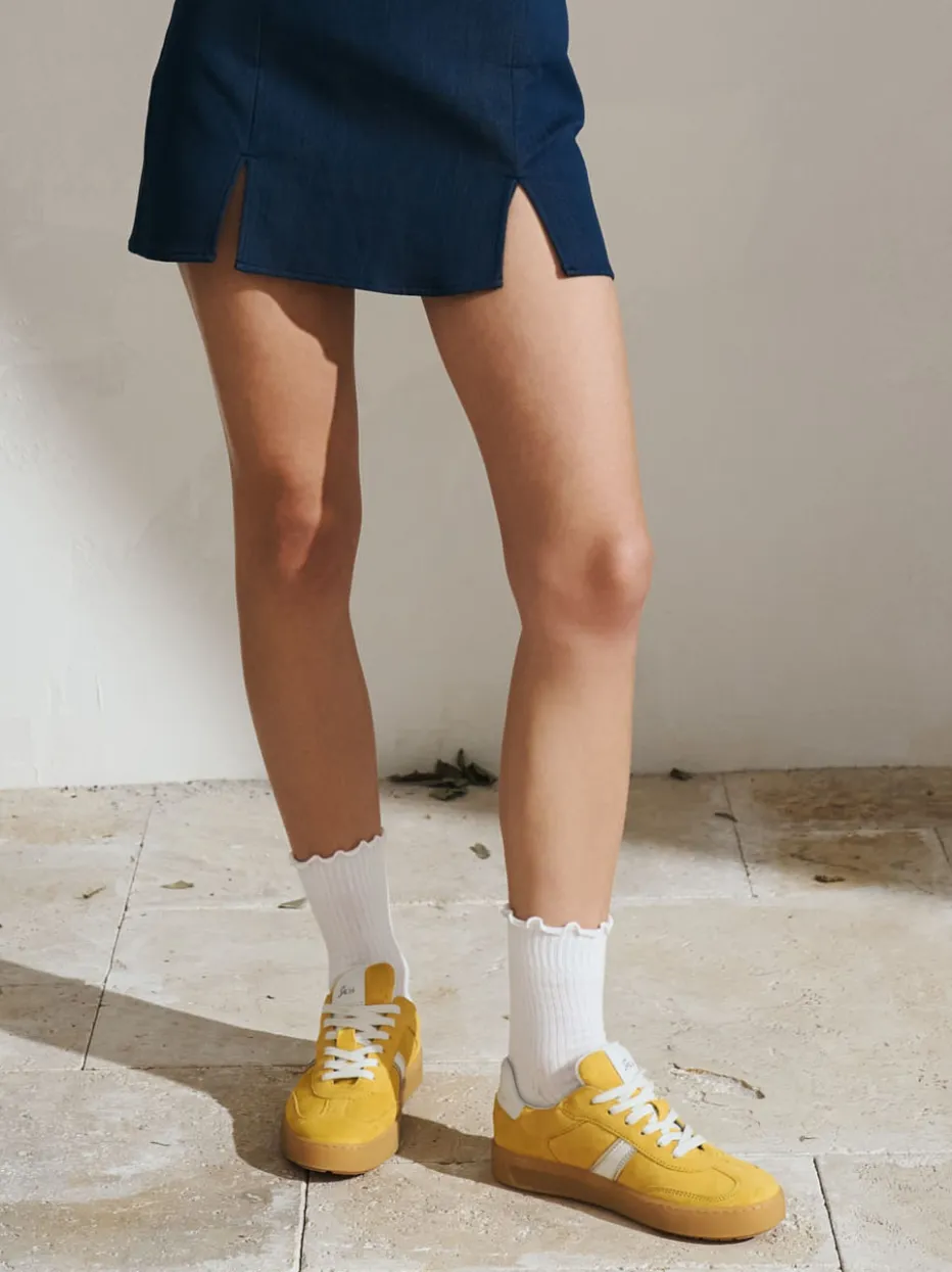 – Retro-Sneaker aus Veloursleder Senf*Sioux Discount