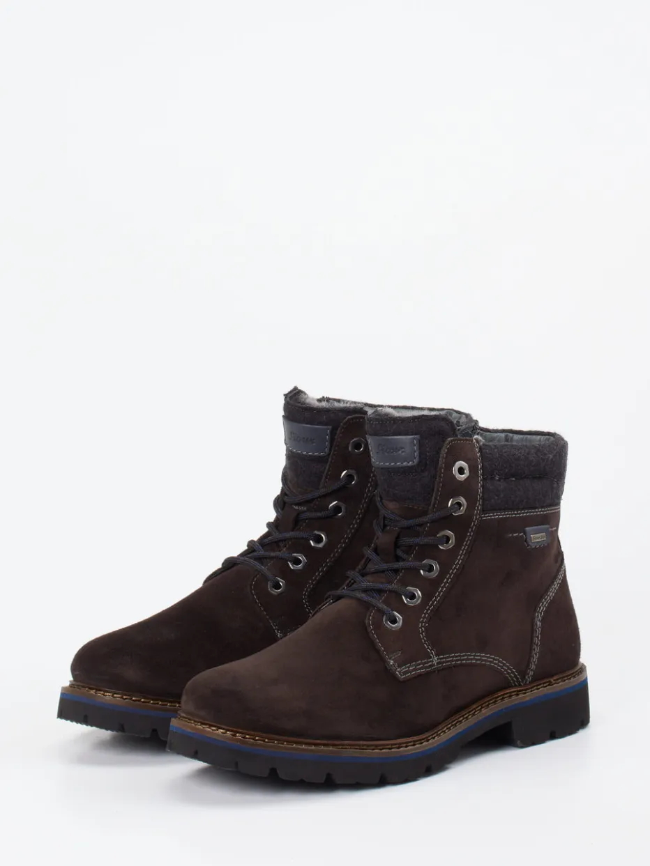 Herren Sioux – Schnürboots aus Veloursleder dunkelbraun