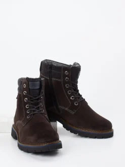 Herren Sioux – Schnürboots aus Veloursleder dunkelbraun