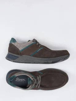 Herren Sioux – Schnürschuh aus Veloursleder Dunkel